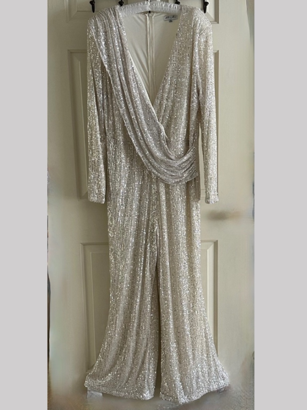 Silver Sequin Jumpsuit — Size 2X